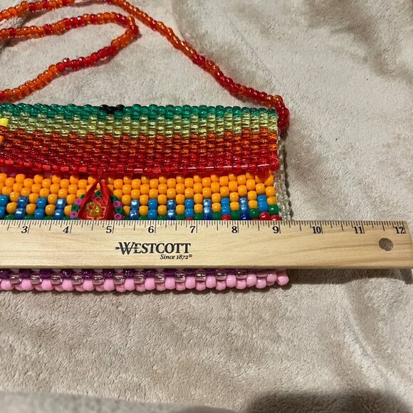 Kandi Beaded purse pocketbook bag pouch or shoulder purse. Fun festival vibes ra - Picture 9 of 11